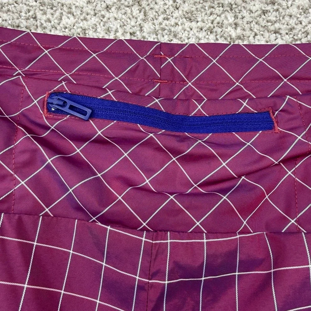 NWT Women's Adidas Prime Blue Purple Plaid Ripstop Athletic Sports Short Size XL